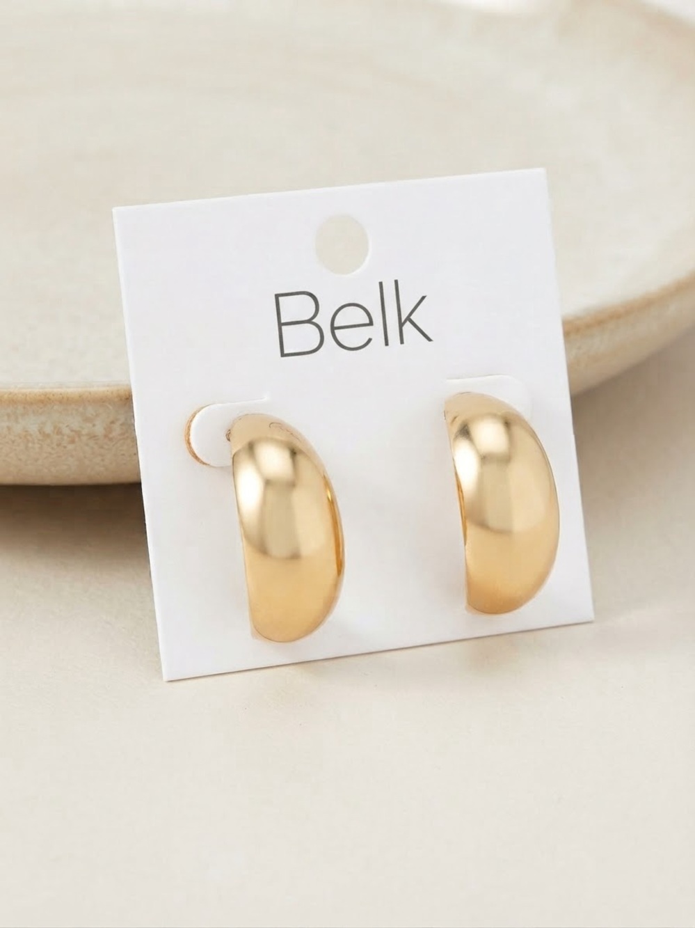 Belk Polished Gold Dome Hoop Earrings